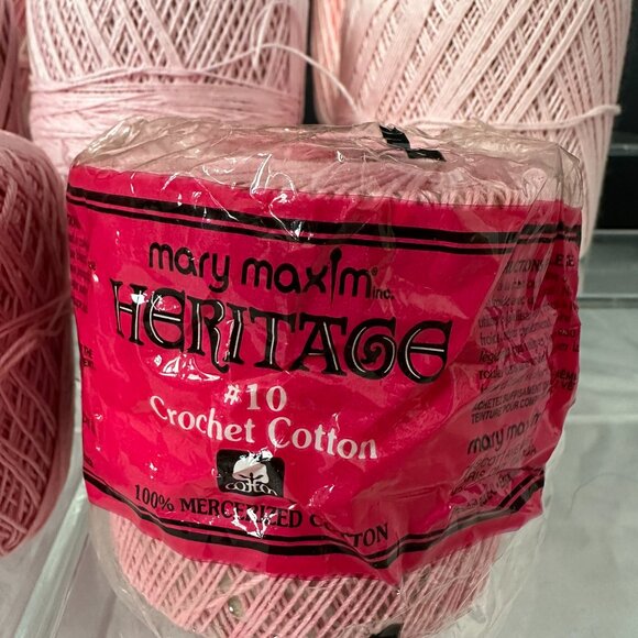 Crochet Thread 8 Assorted Pink Spools Mary Maxium Heritage Sz 10 Vintage - Picture 6 of 7